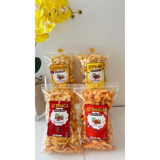 Kripik / Kerupuk singkong  Q'pings cemilan Enak, Gurih dan Renyah 1 BOX ISI 4 VARIAN RASA