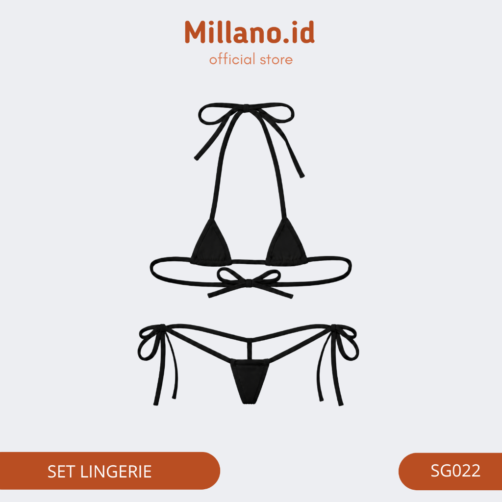 MILLANO Super Mini G String และ Bra Set ขนาด 5 ซม. เซ็กซี่ Tie รุ่น SG022