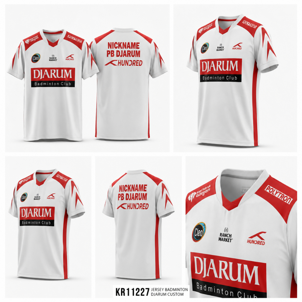DJARUM เสื้อแบดมินตันล่าสุดฟรี Custom Fullprint KR11227KR11229
