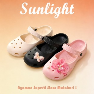 Sepatu Sandal Lubang Sandal EVA Wanita Model Mary Jane Empuk Nyaman Tidak Licin Tahan Air Tahan Lama Cocok untuk Rumah Mandi Harga Grosir Size 35-40 577M/577M-1/577M-3