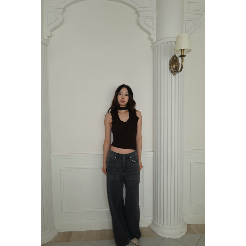 SCOOP RUFFLE HALTER รูปที่ 8