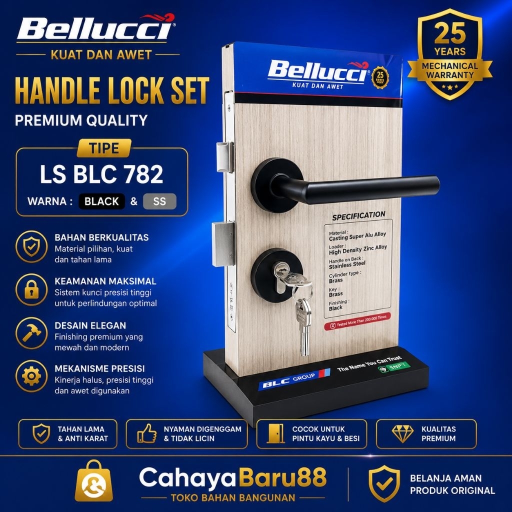 Belluci 782 BLK Split Key | Bellucci 782 กุญแจแยกสีดํา | ชุดคันโยก Belluci 782 BLK