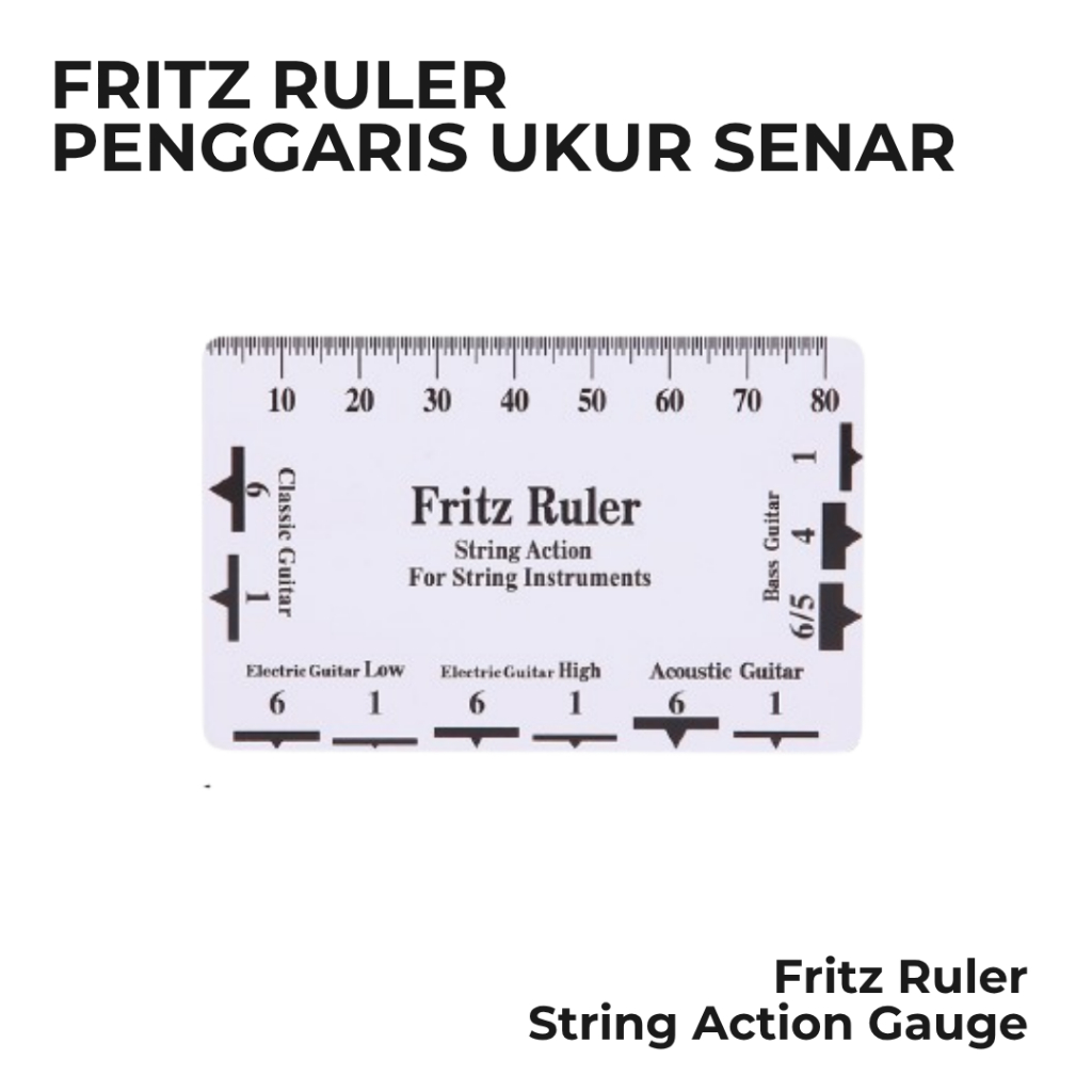 Fritz Ruler Guitar Setup Tool ไม้บรรทัดที่มีความแม่นยํา Fret & Neck Guitar