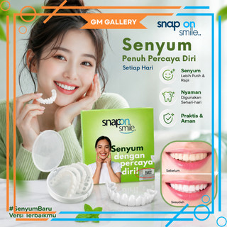 [GMGallery] Snap On Smile Gigi Palsu Silikon Set Atas Bawah Praktis - Perapi Gigi Buatan Fleksibel