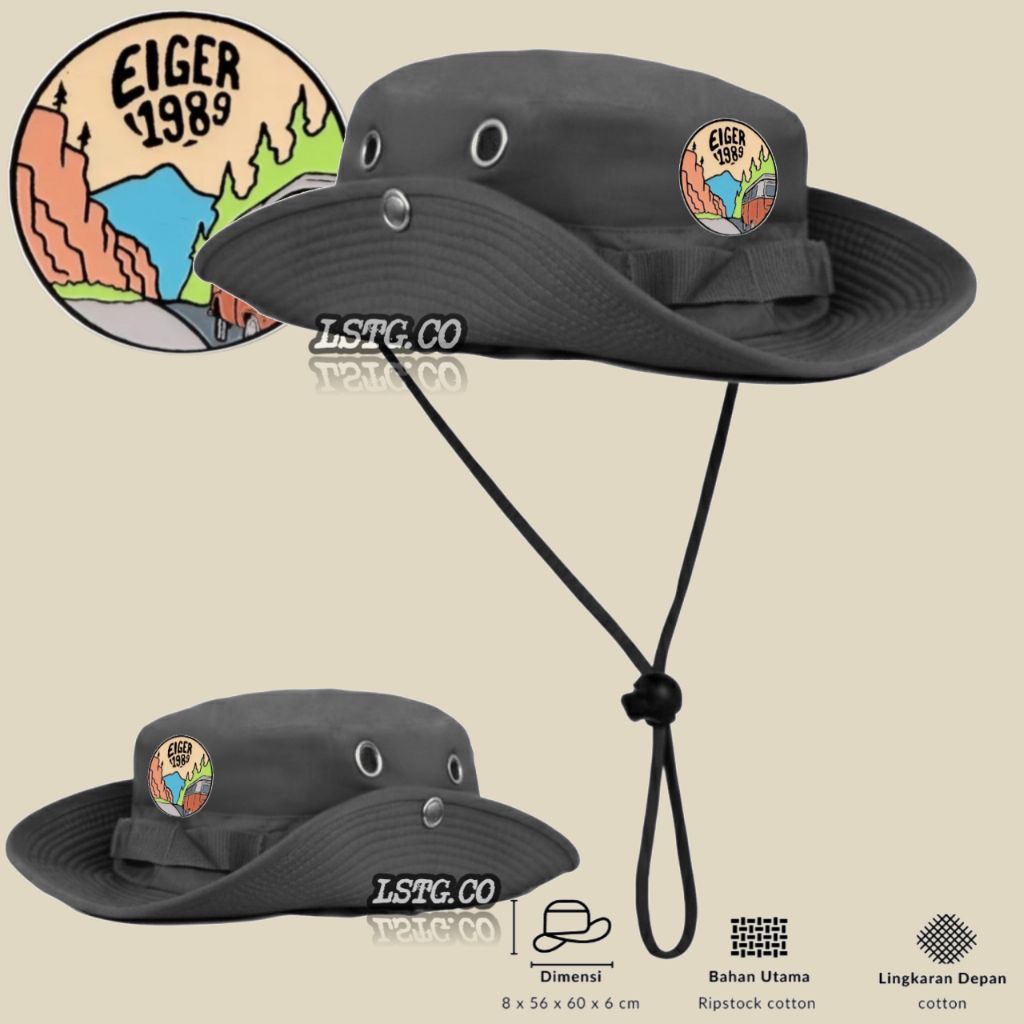 EAG 1989 Side Button Jungle Hat / Outdoor Adventure Mountain Hat / Jungle Hiking Hat Side Button Unisex
