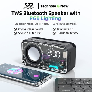 Goojodoq AB4088 Speaker Jam Bluetooth Portable Dan Wireless Bass Mini Stereo Original - RGB Multifunction Alarm Clock Smart Speaker