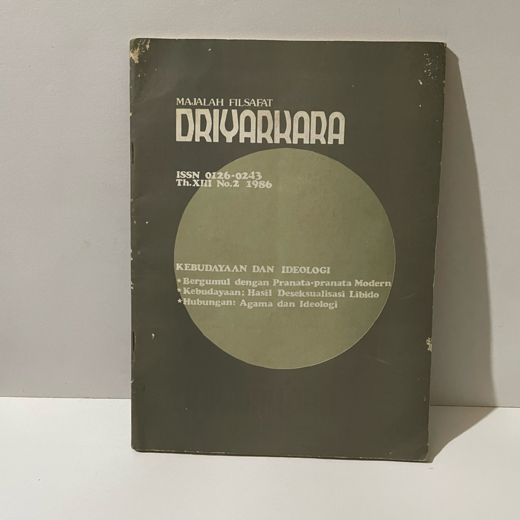 PHILOSOPHY OF DRIRAKARA MAGAZINE - F BUDI HARDIMAN - PHILOSOPHY BOOK - PHILOSOPHY JOURNAL - FRANZEEN