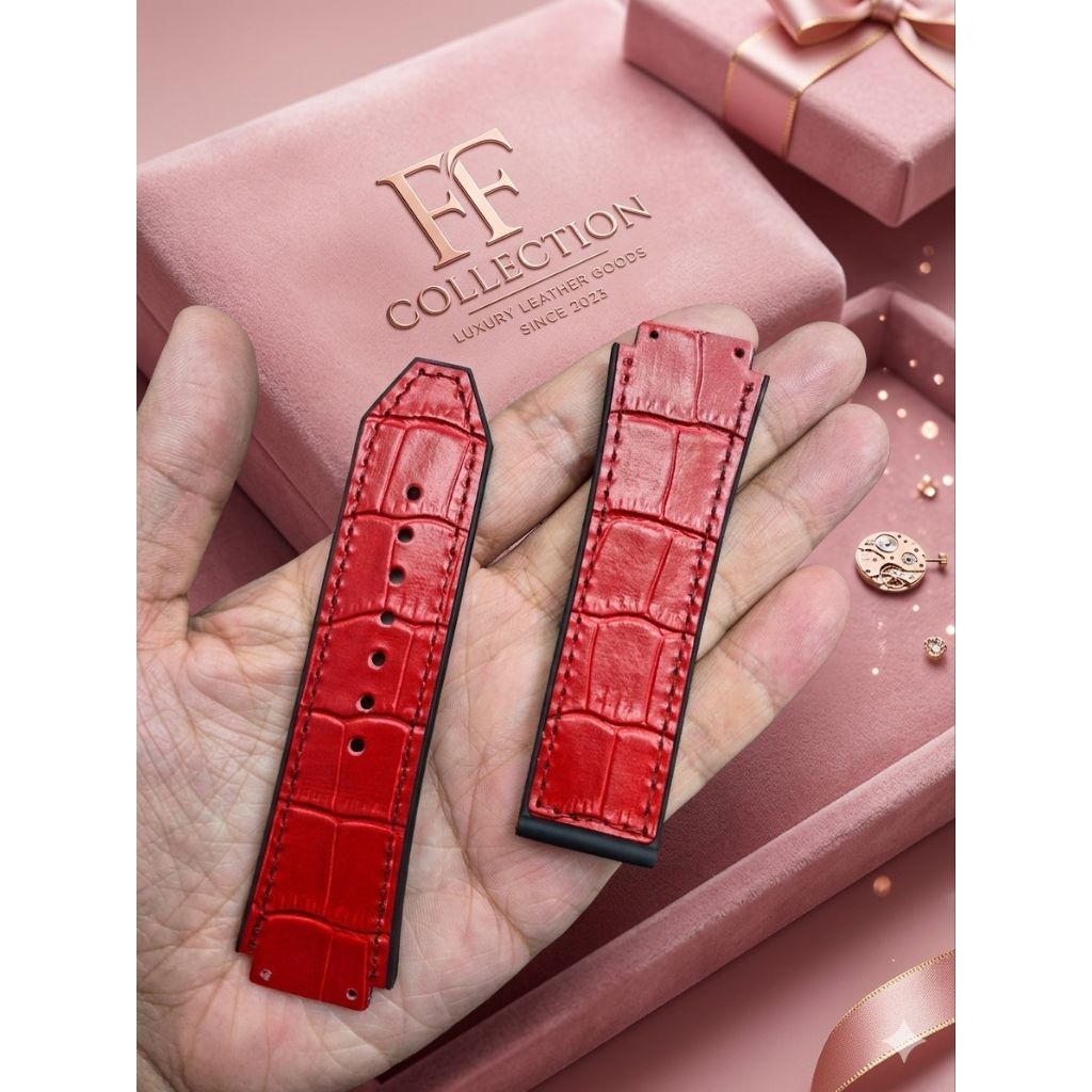 FF Hublot croco Pattern สายนาฬิกาหนังสําหรับนาฬิกา Hublont