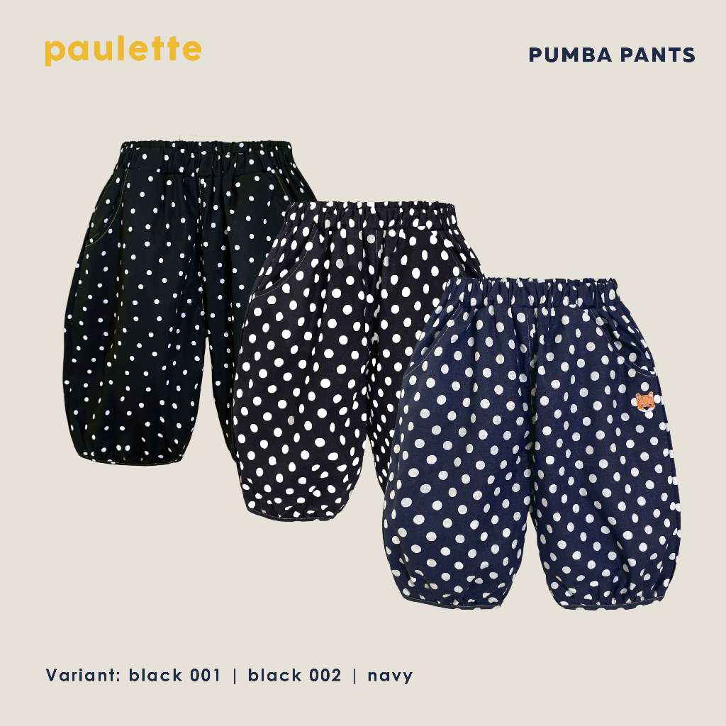 Paulette Kids Pumba กางเกงขายาวลายจุด Unisex