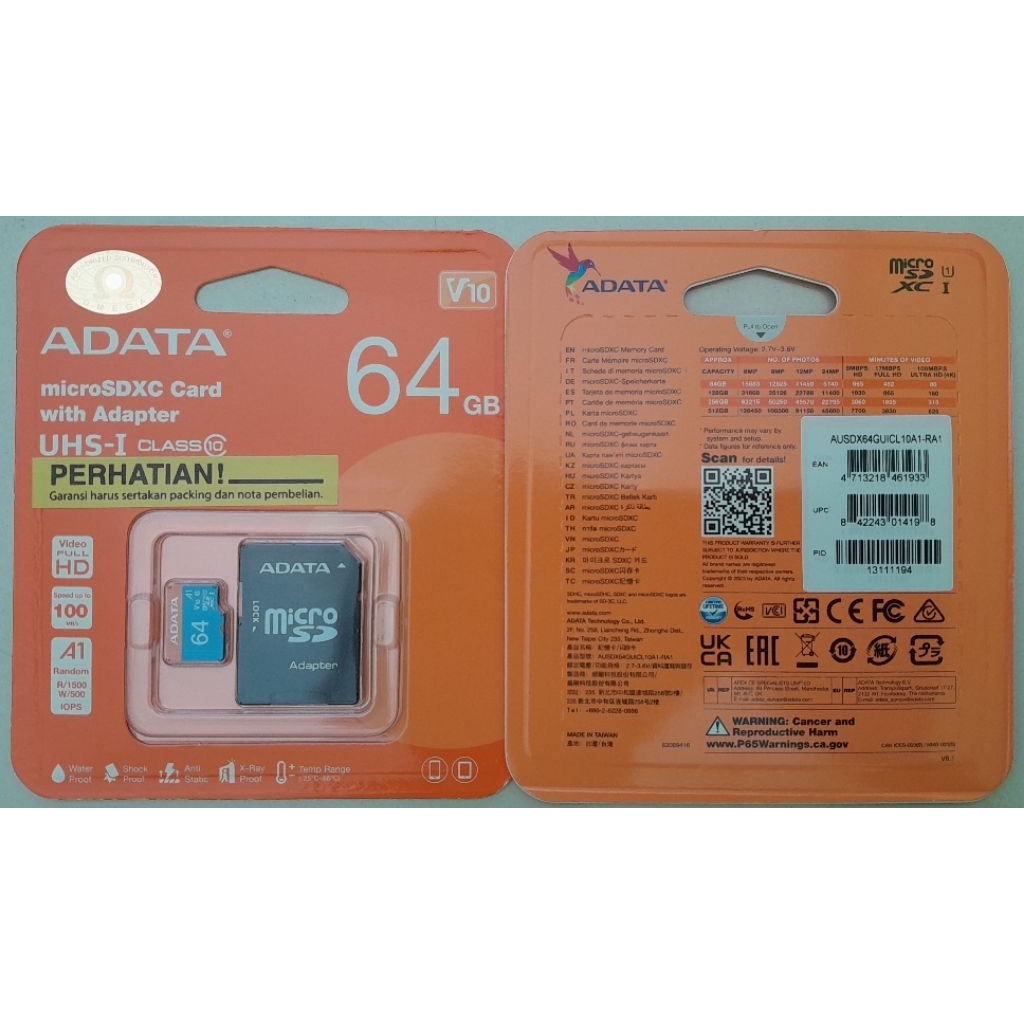 ไมโคร SD Adata 64GB*