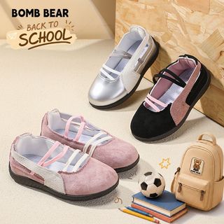 Bomb Bear Sepatu Flat Anak Perempuan Back to School TK SD Pink, Balet Slip-On YN-DDT-3306