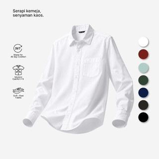 LARUSSO Kemeja Pria Polos Premium Poplin Relax Fit Kemeja Formal Casual - On Repeat
