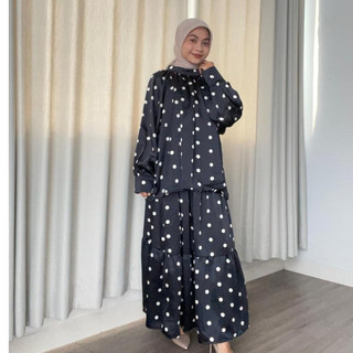 Lizahrani - Emily Blouse Skirt / Blouse Polkadot / Atasan Polkadot Wanita / Skirt Polkadot Wanita / Skirt Tiered