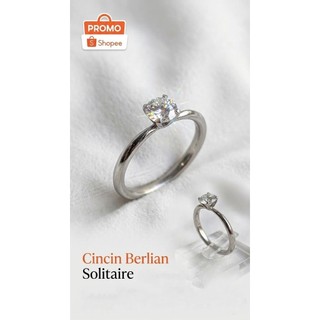 Cincin Titanium Solitaire Anti Karat untuk Wanita, Desain Elegan dan Tahan Lama