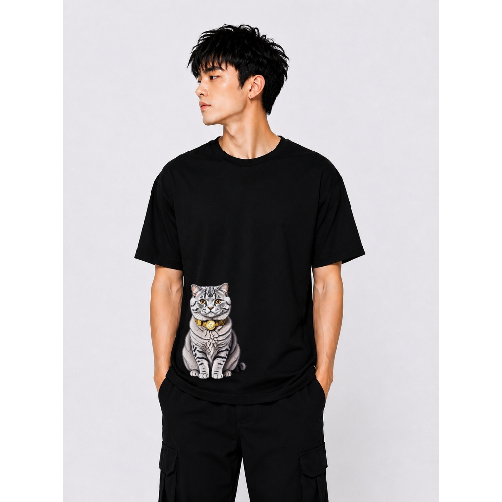 HODL - เสื้อยืด Crypto Bitcoin - เสื้อ Crypto - HODL Grey Cat