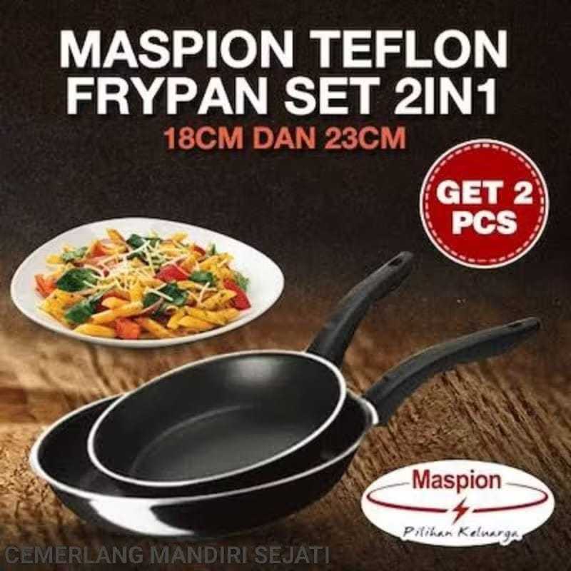 ชุดกระทะเทฟล่อน 2in1 MASPION ORIGINAL / Teflon Package 2 ชิ้น / กระทะทอดเทฟลอน Wajan [mart_home]