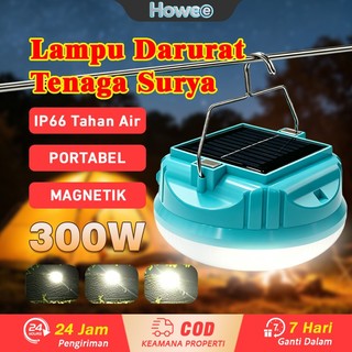 Howee 300W Lampu Darurat Berkemah Surya 4800mAh 3 Mode Pencahayaan USB Gantung Camping Solar Panel Lampu Darurat Multifungsi LQ311
