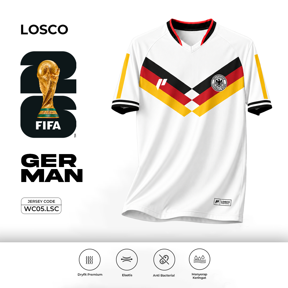 [ GERMANY HOME JERSEY ] เสื้อ Dryfit Premium / GERMANY Unisex Jersey - LOSCO