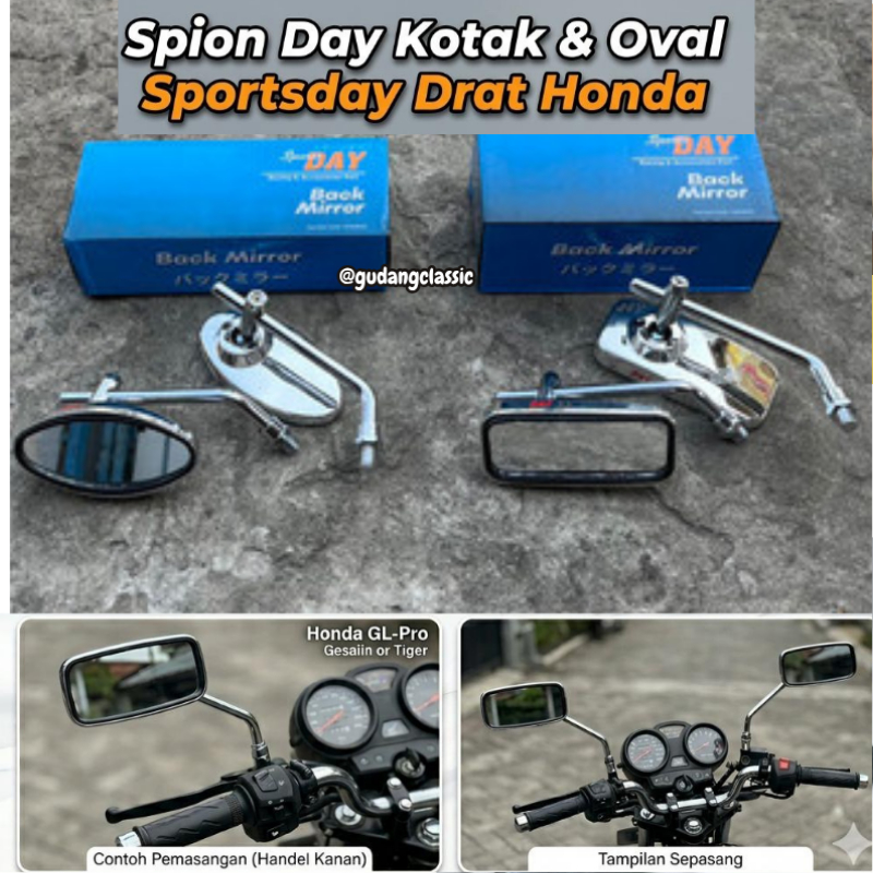 OVAL DAY MOS CLASSIC CB TIGER MEGAPRO GL ROUND MIRROR