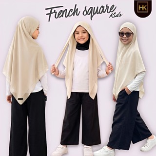 Khaizuran Hijab. Khimar Anak Bandana Ceruty Babydoll , French Khiban Tali 2in 1