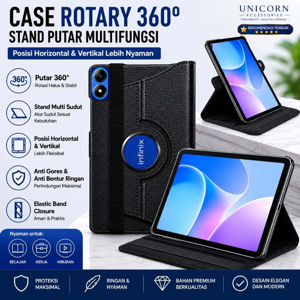 INFINIX XPAD 30 E | เคส Infinix Xpad 30e | 11 นิ้ว 2026 | Flip Cover Rotary 360 Full Protection Leather Case Standing Casing Leather Anti-Fall