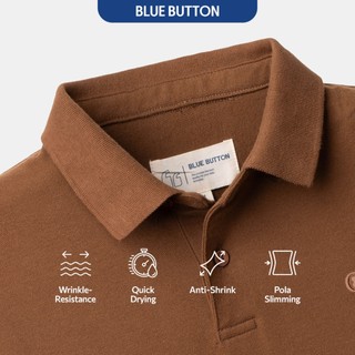 BLUEBUTTON Polo Shirt Pria Toffe