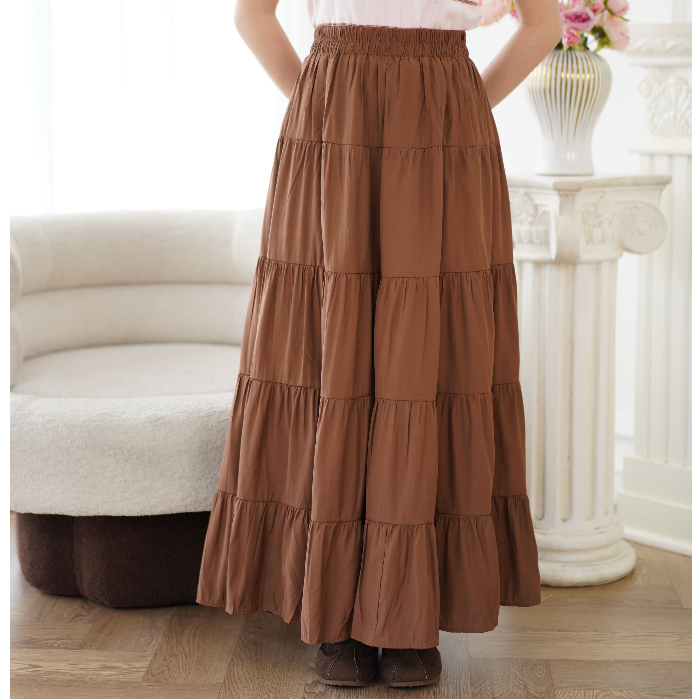 MKY CLOTHING EUNCHAE LAYER SKIRT WITH RUBBER WAIST
