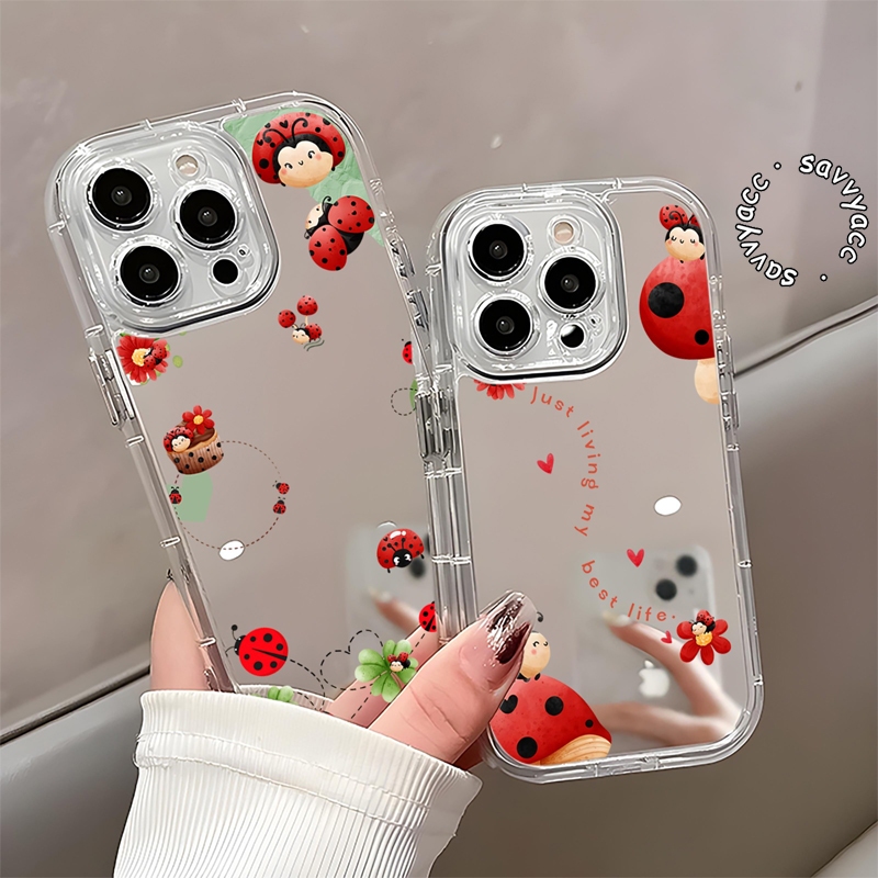 CLEAR MIRROR CASE SWEET BEETLE สําหรับ REALME 5 5i 11 14 14T 15 C11 C12 C15 C20 C21Y C25 C25Y C30 C3