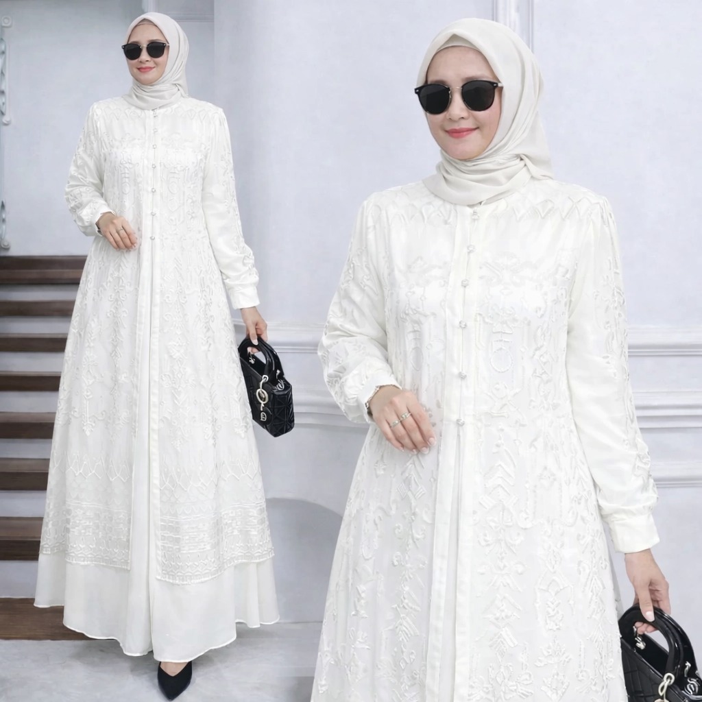 ชุด Vallina - ชุด Sabrina Maxy Brukat มุสลิมผู้หญิง Gamis Ceruty Babydoll คําเชิญงานแต่งงานระดับพรีเมียม