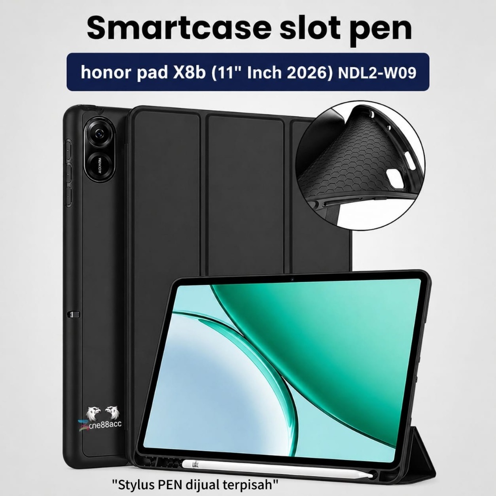 Smartcase Slot Pen Honor Pad X8b 11" นิ้ว 2026 TPU \ ซิลิโคน Honor Pad x8b \ softcase Honor pad x8b 