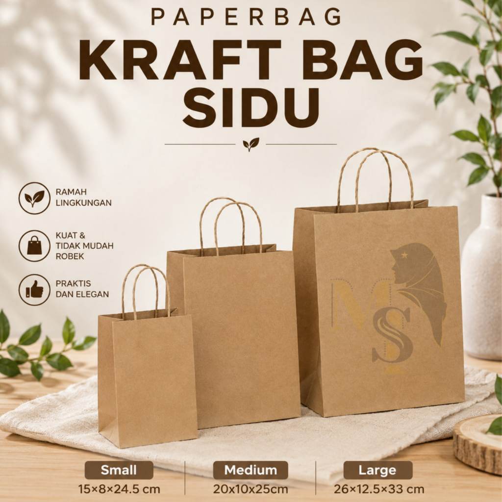 กระเป๋ากระดาษสีน้ําตาล PLAIN KRAFT - KRAFT WEDDING SOUVENIR BAG / กระเป๋าใส่กระดาษ SIDU