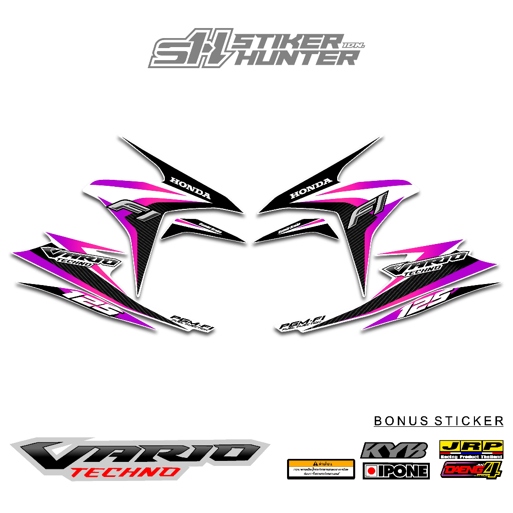HONDA VARIO FI 125 2012 - 2015 KZR / MTF V1 สติ๊กเกอร์แถบ / แถบดัดแปลง