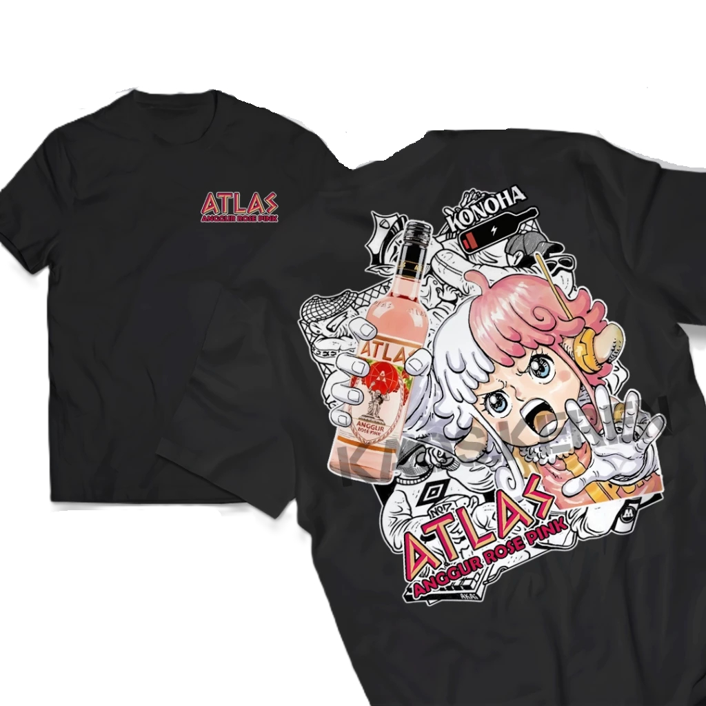 ATLAS ROSE PINK GRAPE T-SHIRT / ATLAS ROSE PINK GRAPE Distro เสื้อยืด / เสื้อยืดผู้ชายและผู้หญิง