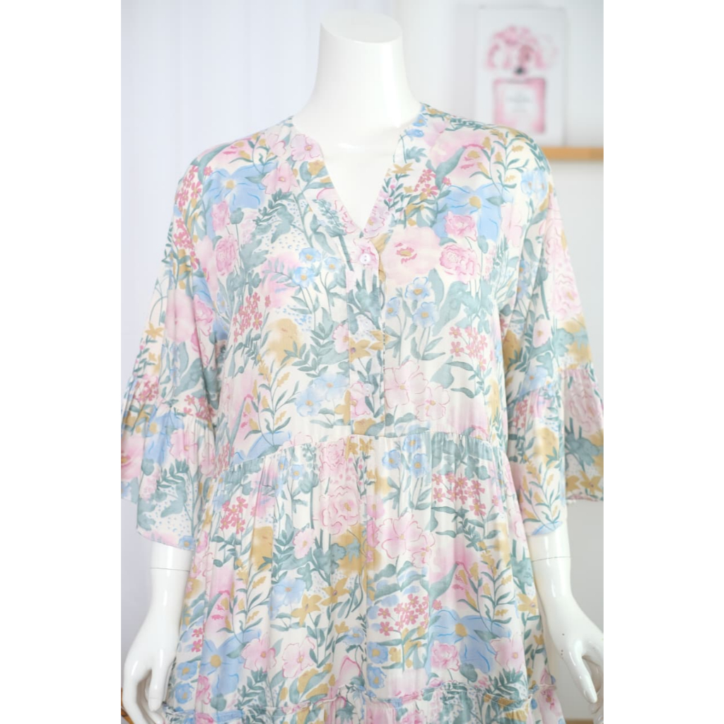 KATUN MOANA DRESS (7/8 SLEEVE DRESS)|ผ้าฝ้าย RAYON พรีเมี่ยม