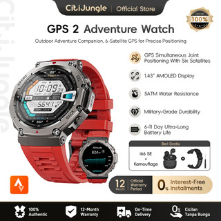 Citijungle B78 Smartwatch GPS 2 | Tahan Air 5ATM Bisa Renang | AMOLED 1.43” Full Touch | Kompas, Altimeter & Barometer | 170+ Mode Olahraga Outdoor | Detak Jantung & Oksigen | Panggilan Bluetooth & Notifikasi