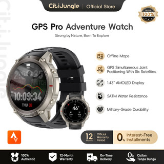 Citijungle GPS Pro Smartwatch Adventure Original – Jam Tangan Pintar Outdoor GPS Offline Maps, 1.43” AMOLED, 5ATM Waterproof, Military Grade, Garansi 12 Bulan