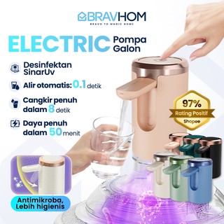 BRAVHOM Pompa Galon Elektrik Dapat Dilipat Desinfektan SinarUv Dispenser Air Galon Portable BL-WD02