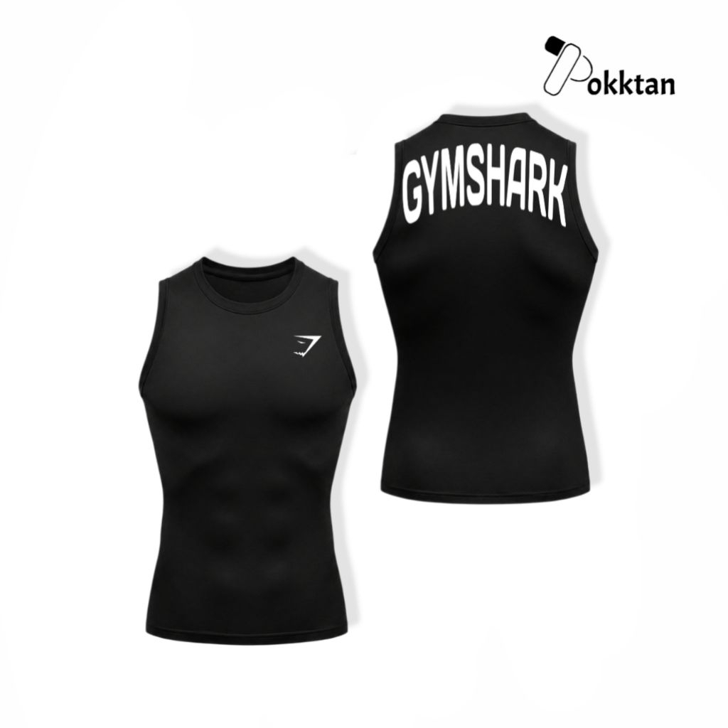 PokkTan เสื้อรัดกล้ามเนื้อแขนกุด Custom Gymshark Power / เสื้อกีฬารัดกล้ามเนื้อแขนกุด Custom Gymshark Power