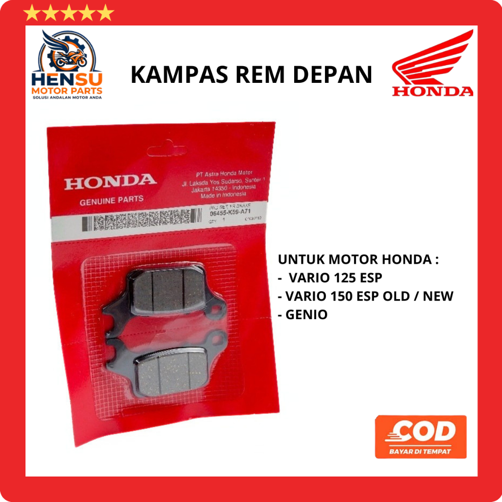 ผ้าเบรคหน้า VARIO 150 - ผ้าเบรค GENIO / 06455-K59-A71