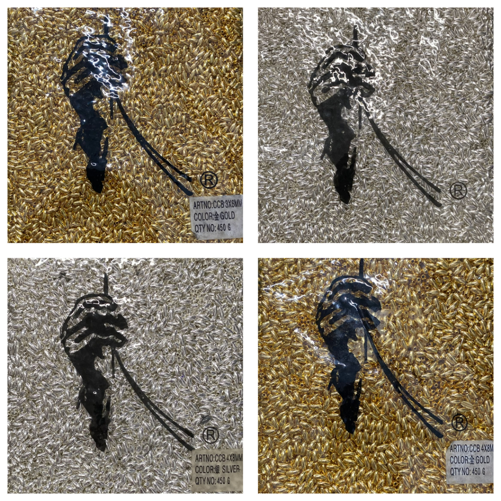 @225GRAM EMI-JAPANESE QUALITY GOLD & SILVER PADI PEARL SEQUINS UK 3X6/4X8 (PD)