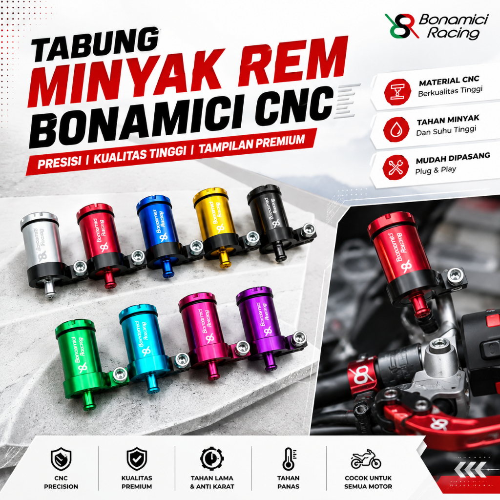 BONAMICI CNC BRAKE FLUID CYLINDER UPPER BRAKE FLUID CYLINDER UNIVERSAL FULL CNC REAR BRAKE FLUID CYL