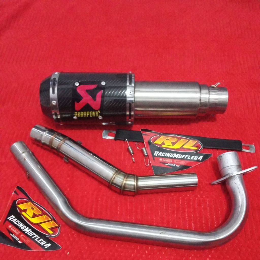 ท่อไอเสีย Akrapovic 51 มม.เปิด spec ท่อไอเสีย rusi tc 125/150 tmx 150 skygo 125 tmx 125/155/ raider 