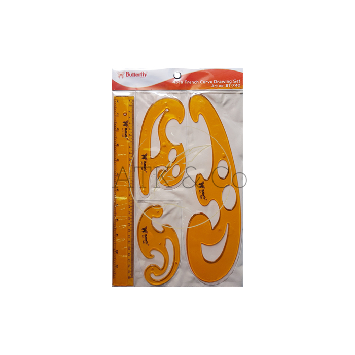 French Curve Butterfly Wayang Pattern Ruler Set BT-740