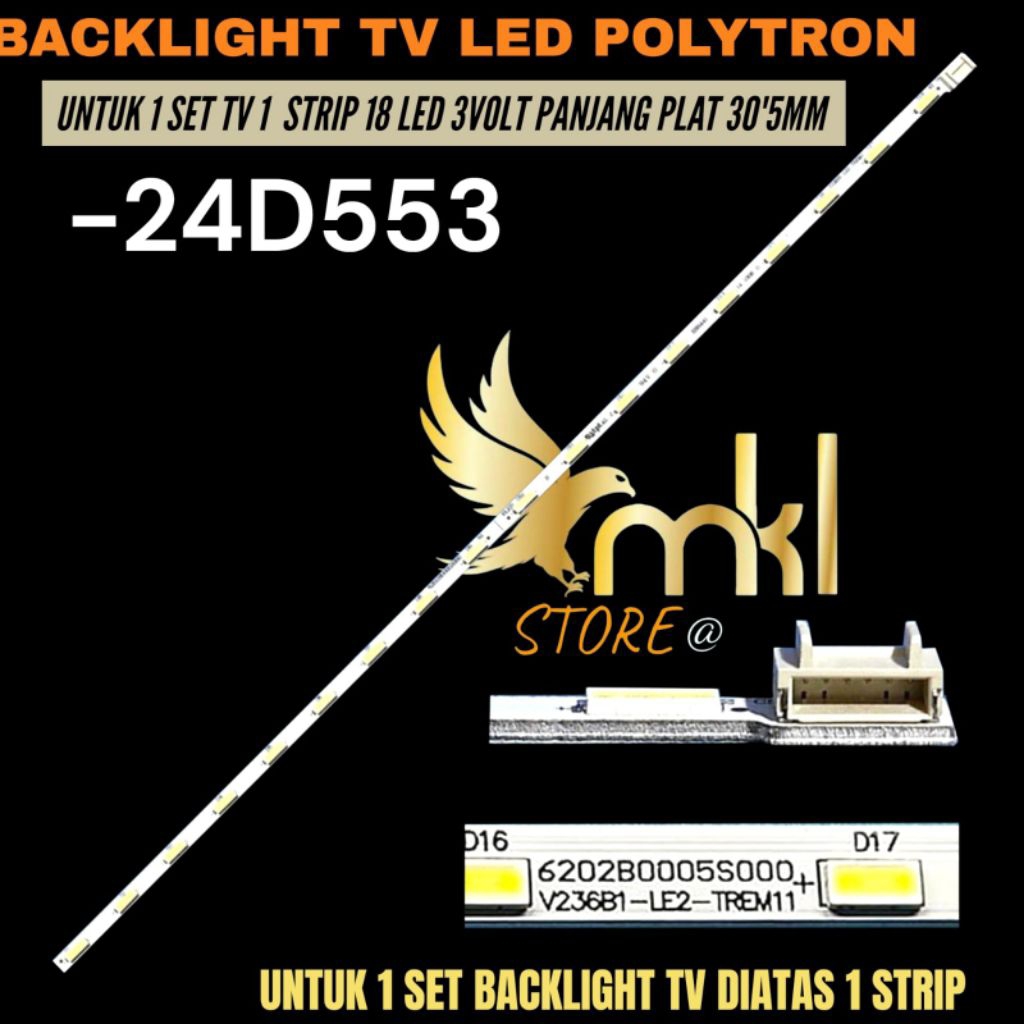 POLYTRON 24 INCH LED TV BACKLIGHT 24D553