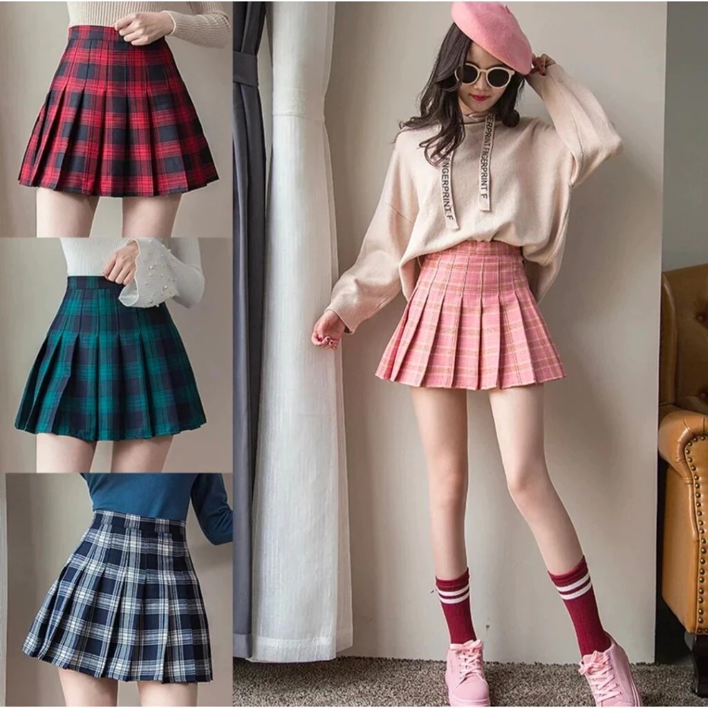 กระโปรงมินิสตรีใหม่ล่าสุดพร้อมกระโปรงเกาหลีที่มี PLAID PATTERN//เทรนด์