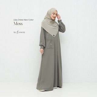 Jamise | Lizzy Dress | Gamis Lebaran Detail Bordir Bunga Saku