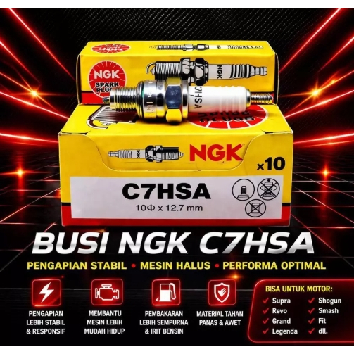 NGK C7HSA CPR6EA SPARK PLUG NGK C7HSA MOTORCYCLE SPARK PLUG สําหรับ JUPITER MIO J GRAND SMASH LEGEND