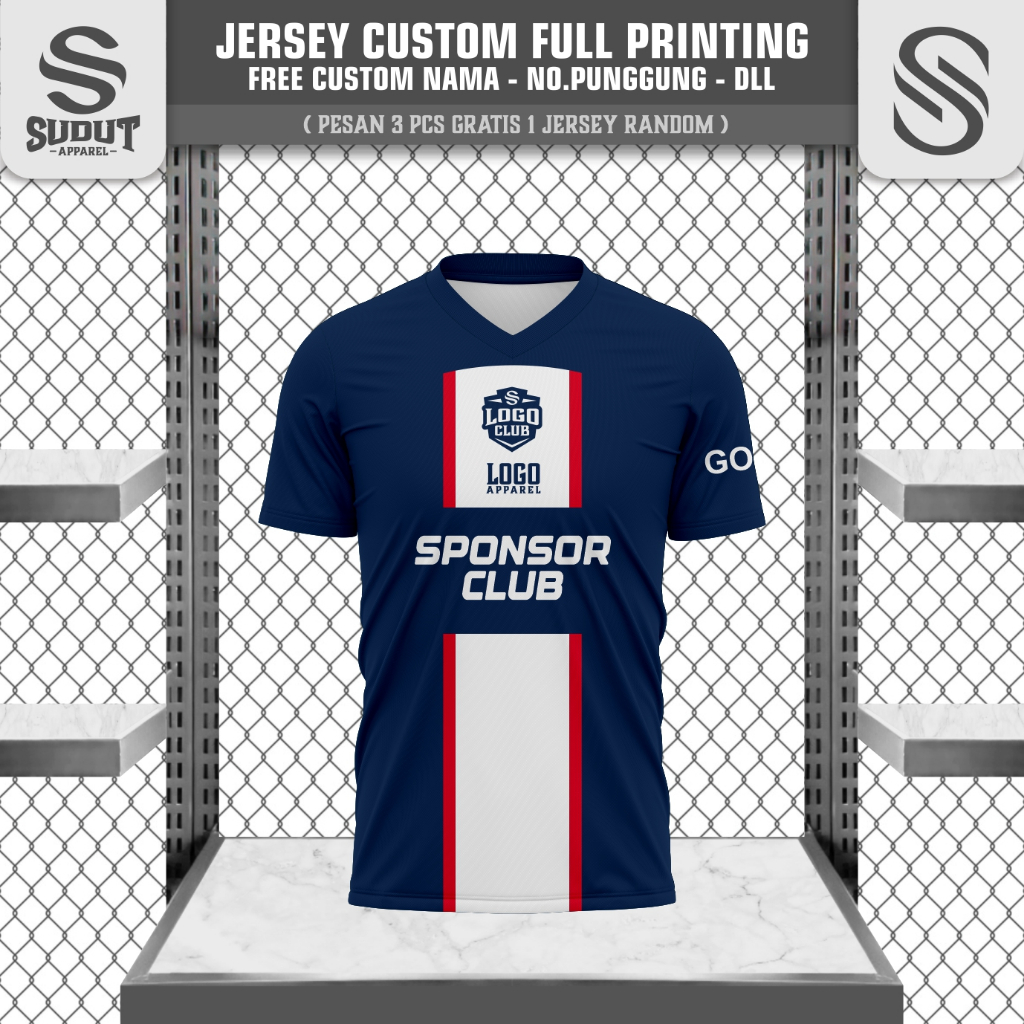 FANTASY PSGM HOME SPORT CUSTOM JERSEY 22-23 พิมพ์เต็ม I ฟรี NAME & NUMBER I CORNER APPAREL