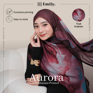 EMILY - Aurora Pashmina Voal Arabian Printed// Pashmina Water Colour // Pasmina Voal Premium printing