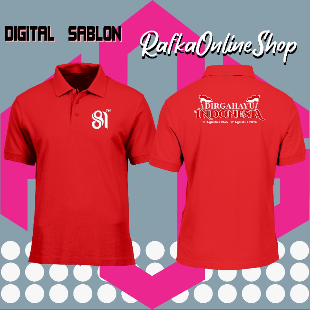 POLO SHIRT AUGUST 17, 1945 POLO SHIRT COLLAR AUGUST 17 สําหรับผู้ชายและผู้หญิงแขนสั้น